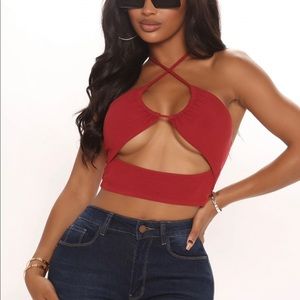 Fashion Nova red crop